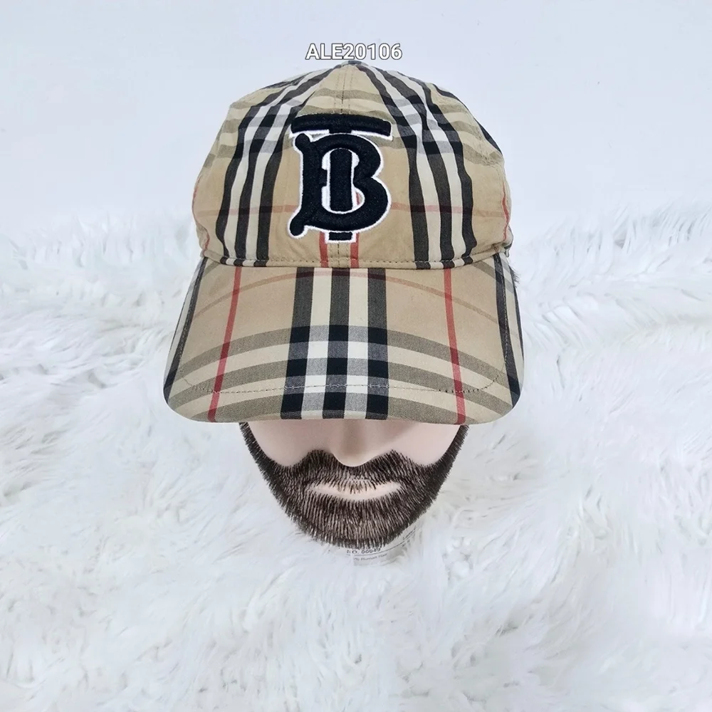 Burberry London Unisex Vintage TB LogoNova Check Baseball cap Size Mediun - Picture 11 of 13